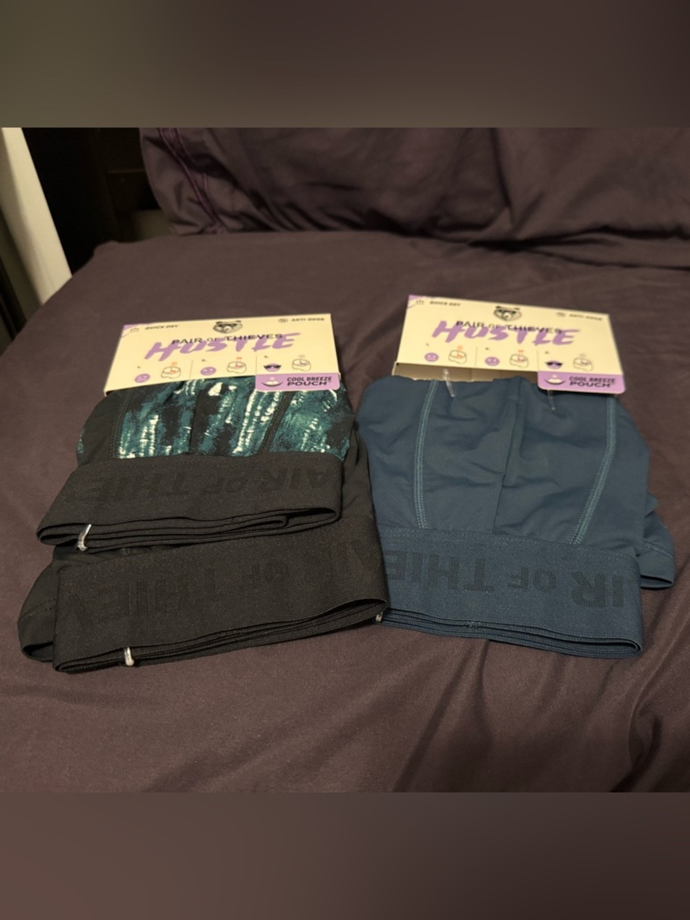 Hustle Men’s Boxer Briefs - Black & Teal Pack, 3 pair